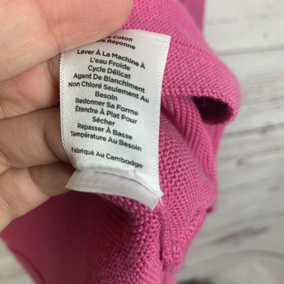 Talbots Womens Button Detail Sweater Mixed Stitch Pink Long Sleeve Size S - Picture 11 of 14